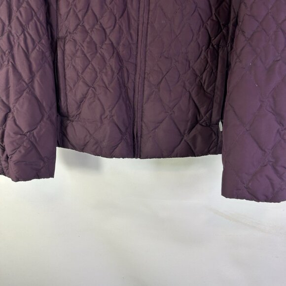 Vintage 90s Down Fill Quilted Puffer Coat Purple - Picture 2 of 6